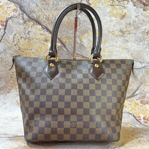 Louis Vuitton Saleya PM Tote Damier Satchel Handbag Leather Purse Zip